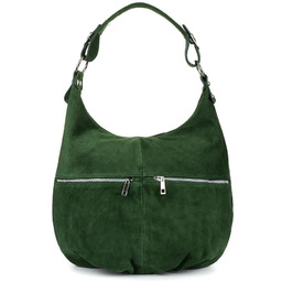 Zamszowa shopperka Vera Pelle c. zielona K51