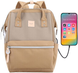 Plecak sportowy camel z USB i kieszenią