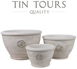 KOMPLET 3 DONICZEK CERAMICZNYCH