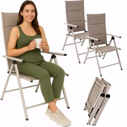 2 x Krzesło ogrodowe Składane turystyczne tarasowe krzesełko