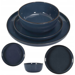 Zestaw obiadowy Azure z kamionki 12 el zastawa