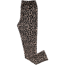 Getry legginsy print brązowa panterka bawełniane slim szkoła