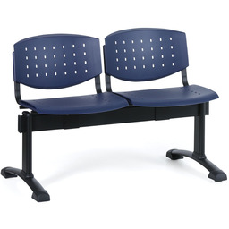 Ławka do poczekalni plastikowa TONY, 2 siedziska, niebieski