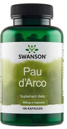 SWANSON Pau d''Arco 500mg, 100 kapsułek