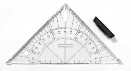 Trójkąt nawigacyjny ze zdejmowanym uchwytem, 25 cm