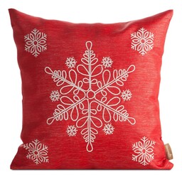 Eurofirany Poszewka świąteczna 45x45 Chp 158 czerwona srebrna