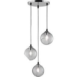 Lampa wisząca trzy szklane kule dymione CLOONEY R30073054