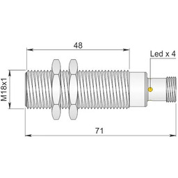 Czujnik indukcyjny 18 mm SI18-DC8 PNP NO H