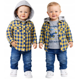 Komplet dla Chłopca Koszula z Kapturem Tshirt Spodnie