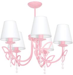 Milagro CHARLOTTE PINK MLP4217 żyrandol różowy abażur tkanina