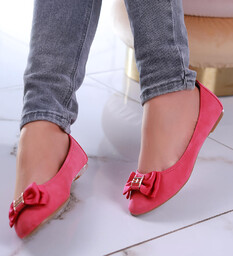 Dziewczęce różowe balerinki kokardka