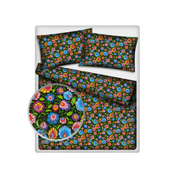 Pościel dziecięca 200x160 80x70 Łowicka czarna