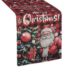 Eurofirany Obrus bieżnik świąteczny 33x183 Cho 07 czerwony