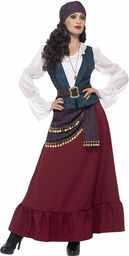 Smiffys Luksusowy kostium pirata Buccaneer, fioletowy z sukienką,