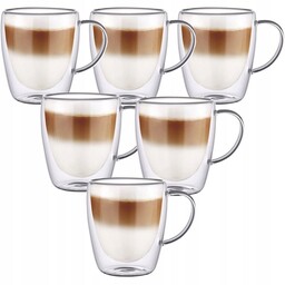 Szklanki Termiczne Z Białym Uchem Zestaw 6 Sztuk