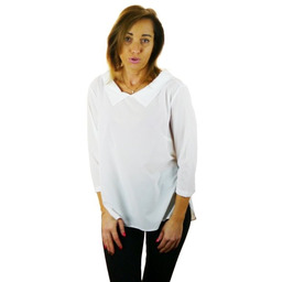 Bluzka z kołnierzykiem i kokardą, rękaw 3/4, r.