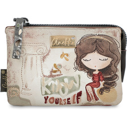 Anekke Beżowa Stylowa Portmonetka Damska