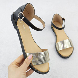 Sandały damskie czarno złote Filippo DS6917