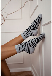 Skarpetki Damskie Bawełniane Zebra