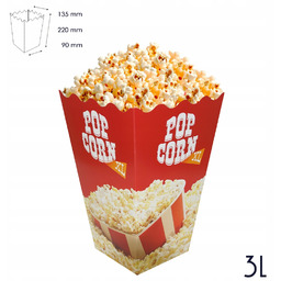 Pudełka na Popcorn poj 3 litry 115g Kubki
