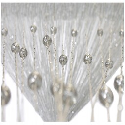 Firany Makarony Z Koralikami Srebrne Kule 300x160