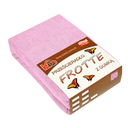 KARO Prześcieradło frotte z gumką 80x160 różowe jasne