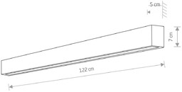 Nowodvorski Lighting Kinkiet Straight L, 122 cm, grafitowy