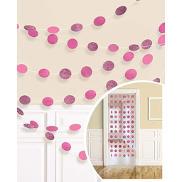 DECO RND GLITTER STRING-BR PNK