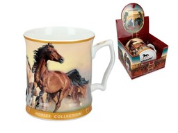 DUŻY KUBEK PORCELANOWY CARMANI Horses Collection - Konie