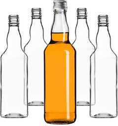 Szklana butelka Monopol 500ml z srebrną zakrętką 50