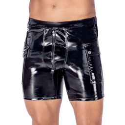 Black Level Vinyl Shorts with Padded Zip 2890569
