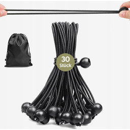 GUMKI 30 SZTUK 20 CM CZARNE NAPINAJĄCE