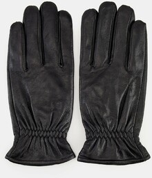 Sinsay - Rękawiczki skórzane - Czarny