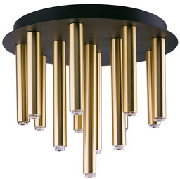 Lampa sufitowa nowoczesna rurki STALACTITE BRASS XIII czarny/mosiądz