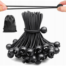 GUMKI 30 SZTUK 15 CM CZARNE Z KULKĄ