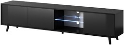 Szafka RTV Luna 02 LED Czarna 175 cm,