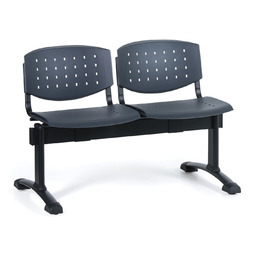 Ławka do poczekalni plastikowa TONY, 2 siedziska, szary