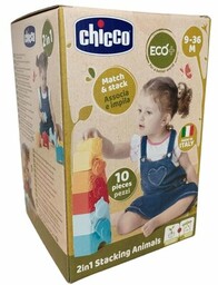 CHICCO Zabawka edukacyjna Eco+ Wieża 2w1 Zwierzątka 11570000000