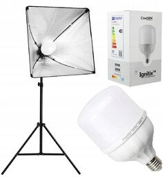 Lampa fotograficzna Statyw Softbox Żarówka Led