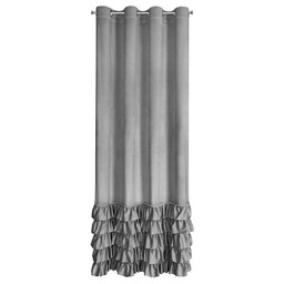 Eurofirany Zasłona 140x250 Carli srebrna gotowa na przelotkach