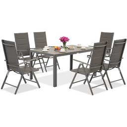 Zestaw ogrodowy aluminiowy polywood Verona dla 6 osób