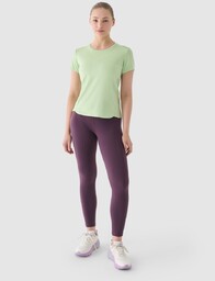 Legginsy do biegania damskie sportowe 4F wysoki stan