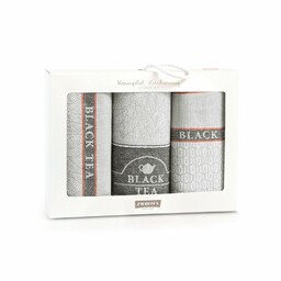 Zwoltex Komplet ścierek kuchennych 3szt Black Tea szary