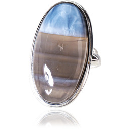 Opal Niebieski Piękny Pierścionek Srebro R 10-26 Unikat