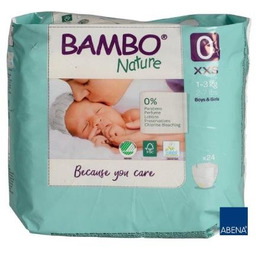 Bambo Nature Pieluszki Rozmiar 0 (1-3Kg), 24 Szt.