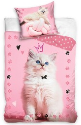 Pościel bawełniana Kitty Princess, 140 x 200 cm,