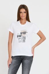 KARL LAGERFELD Biały damski t-shirt Ikonik 2.0, Rozmiar