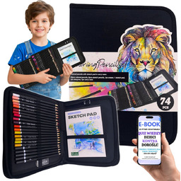 XXL ZESTAW DO SZKICOWANIA I RYSOWANIA 74 el.