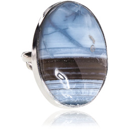 Opal Niebieski Wyjątkowy Pierścionek Srebro R 10-26 Unikat