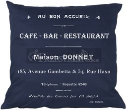 PODUSZKA OZDOBNA FRENCH HOME - CAFE BAR BLUE